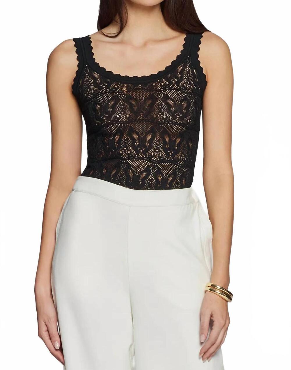 NEW GENERATION LOVE eloise butterfly tank top in black